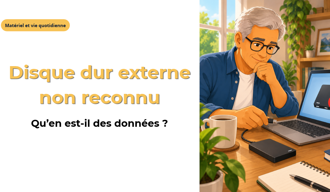 Disque dur externe non reconnu : que faire sans risquer ses données ?