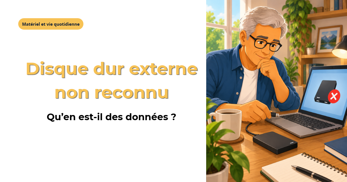 Disque dur de stockage non reconnu par votre ordinateur